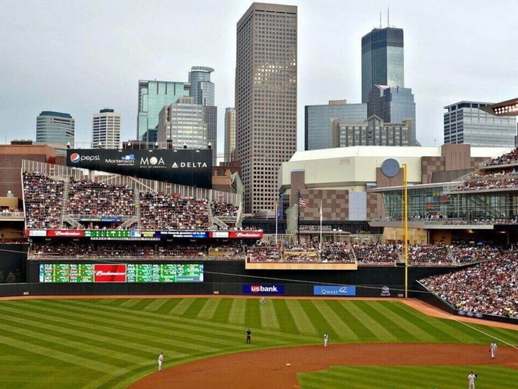 Summer baseball game at Target Field in Minneapolis