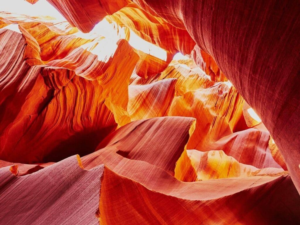 Sandstone formations inside Antelope Canyon X near Page, Arizona