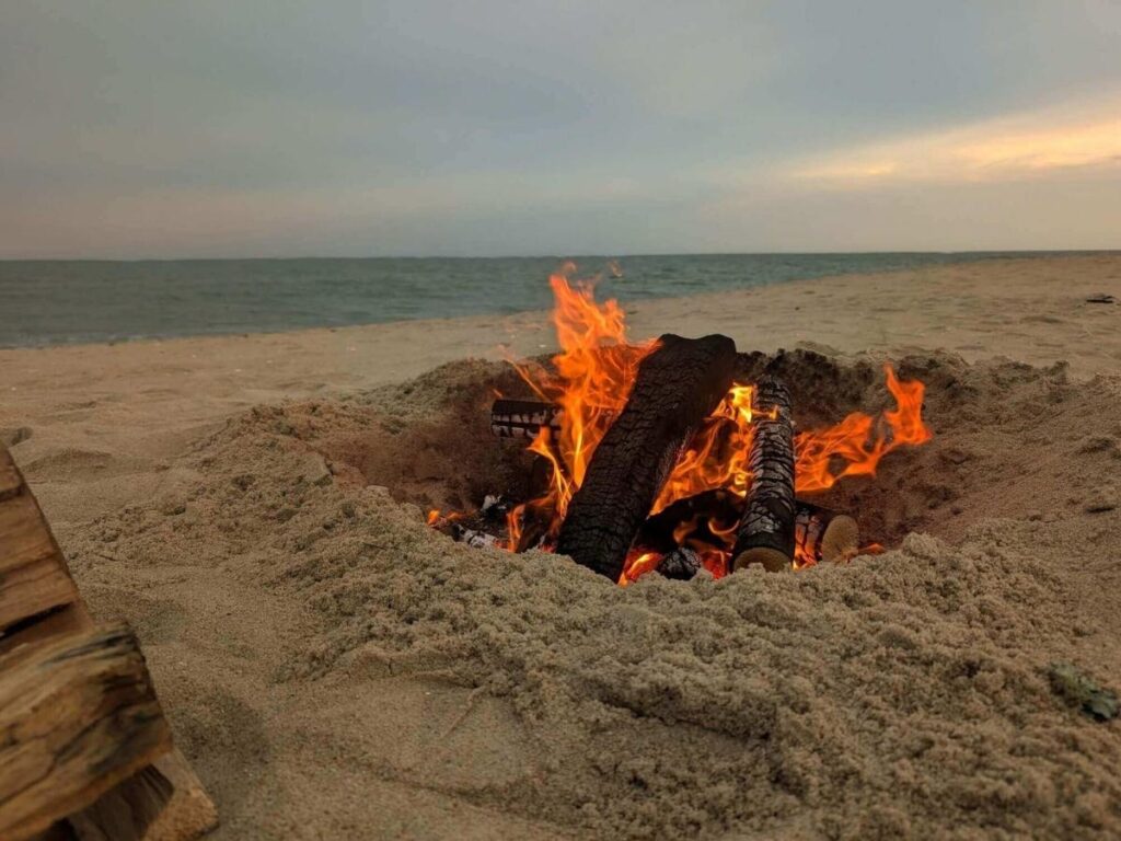 Sand dunes and natural beach landscape at Assateague Island