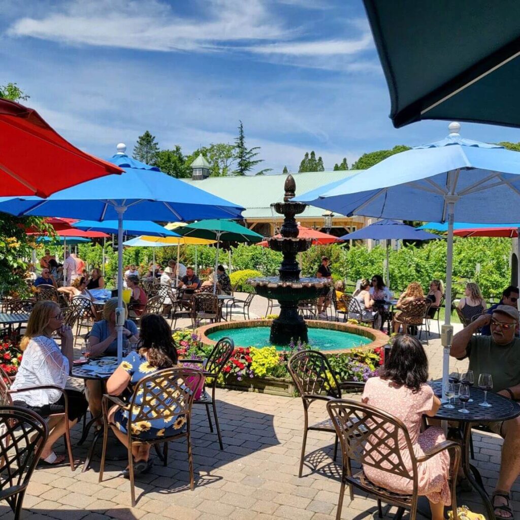 Outdoor seating at Cape May Winery