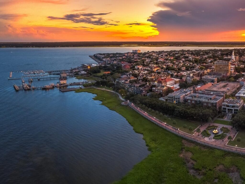 Charleston Harbor at sunset