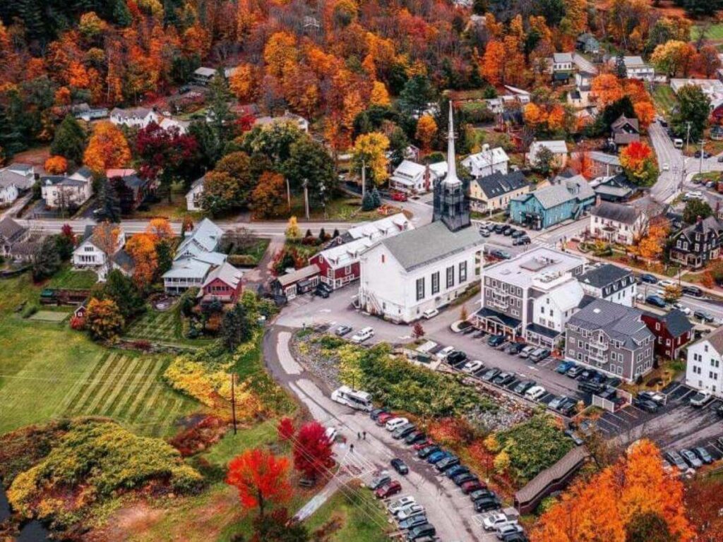 Small town near Stowe, Vermont ideal for a relaxed day trip