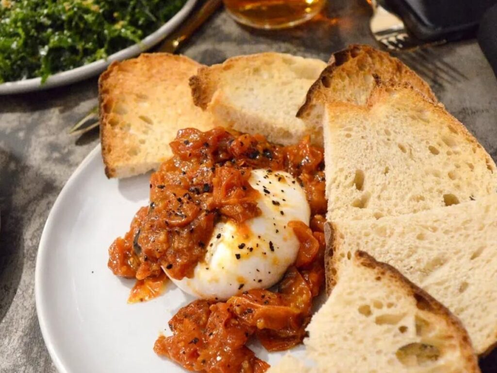 Casual dinner in Whitefish, Montana at the end of the day