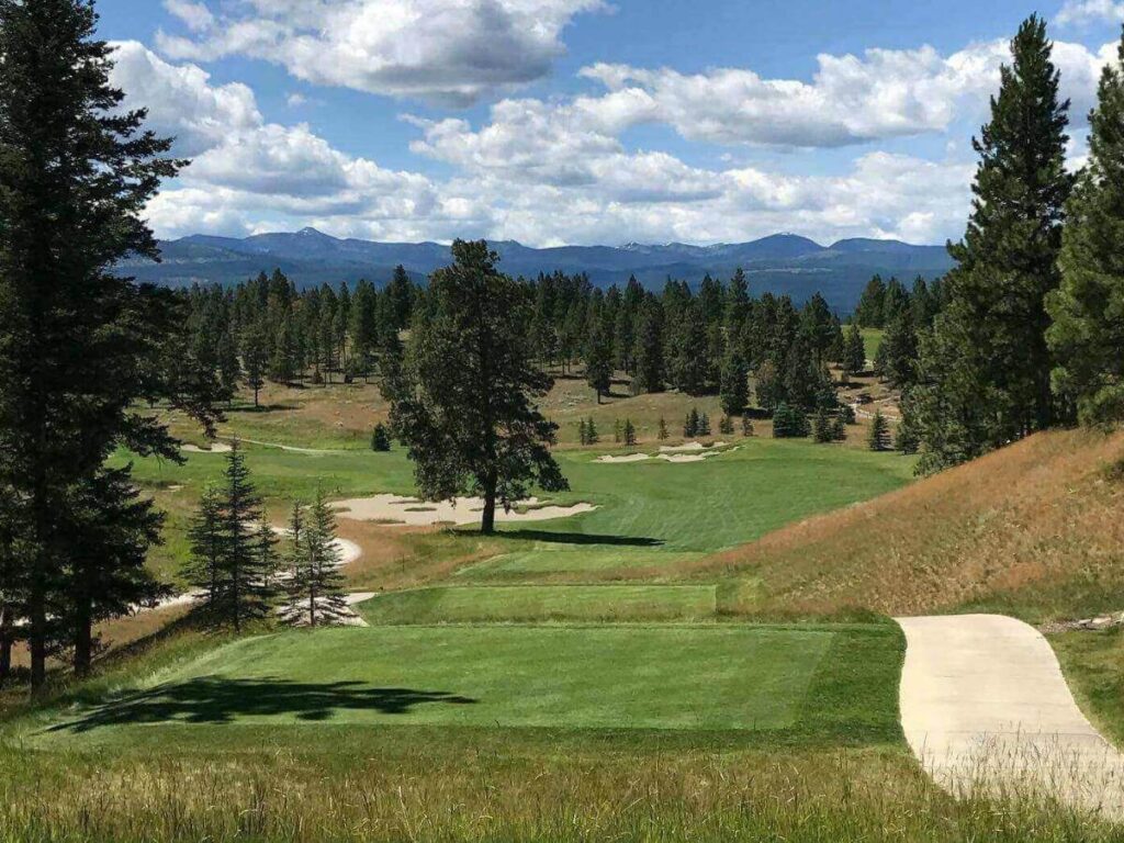 Easy walking trail through forest near Whitefish, Montana