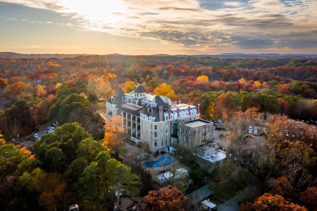 Sunset view over the hills of Eureka Springs Arkansas