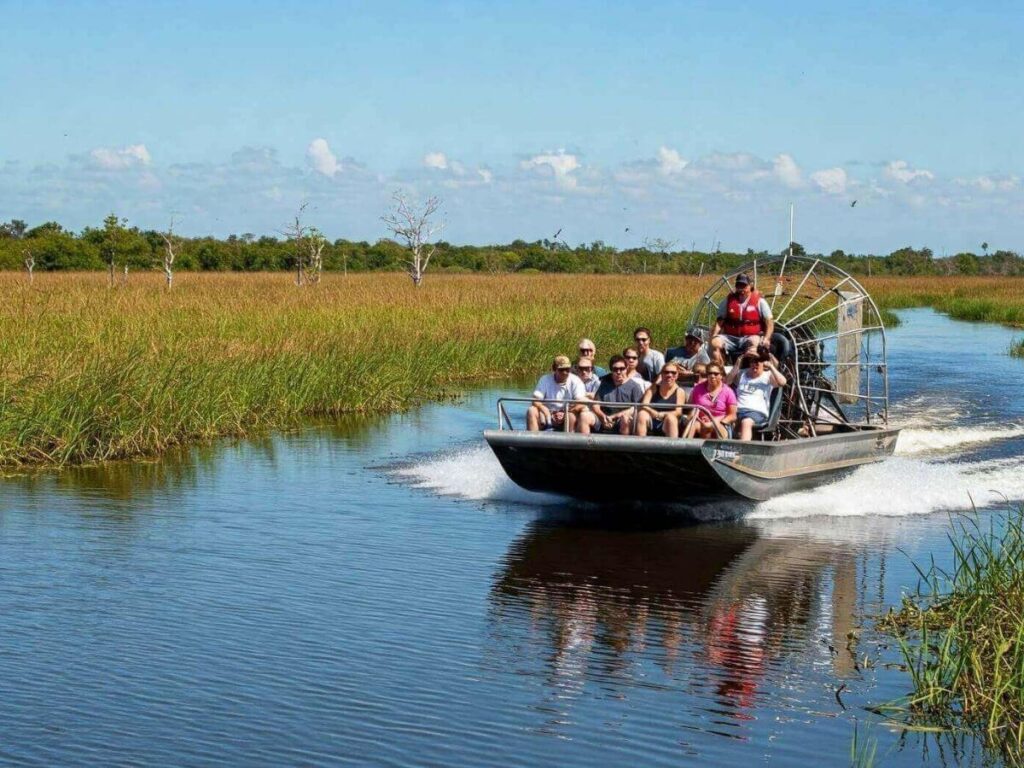 Morning airboat tour through the Florida Everglades.
