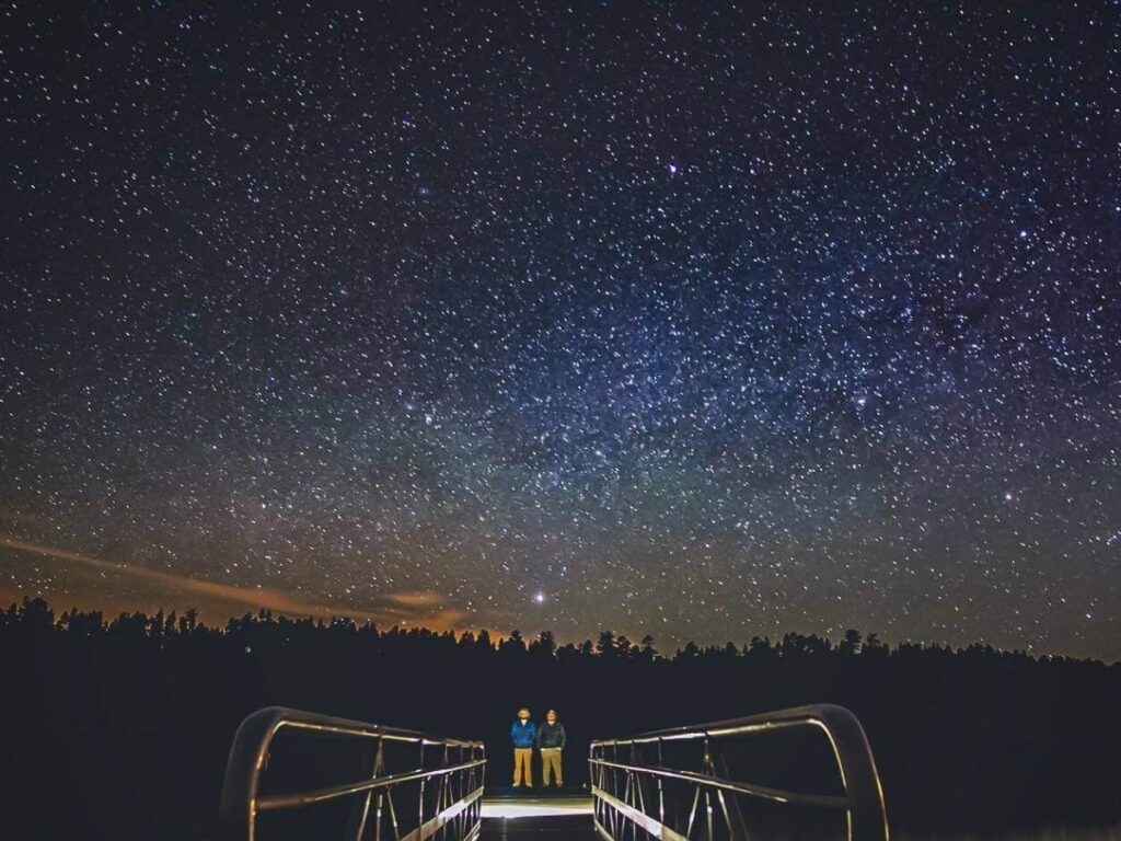 Star-filled night sky over Flagstaff, Arizona.