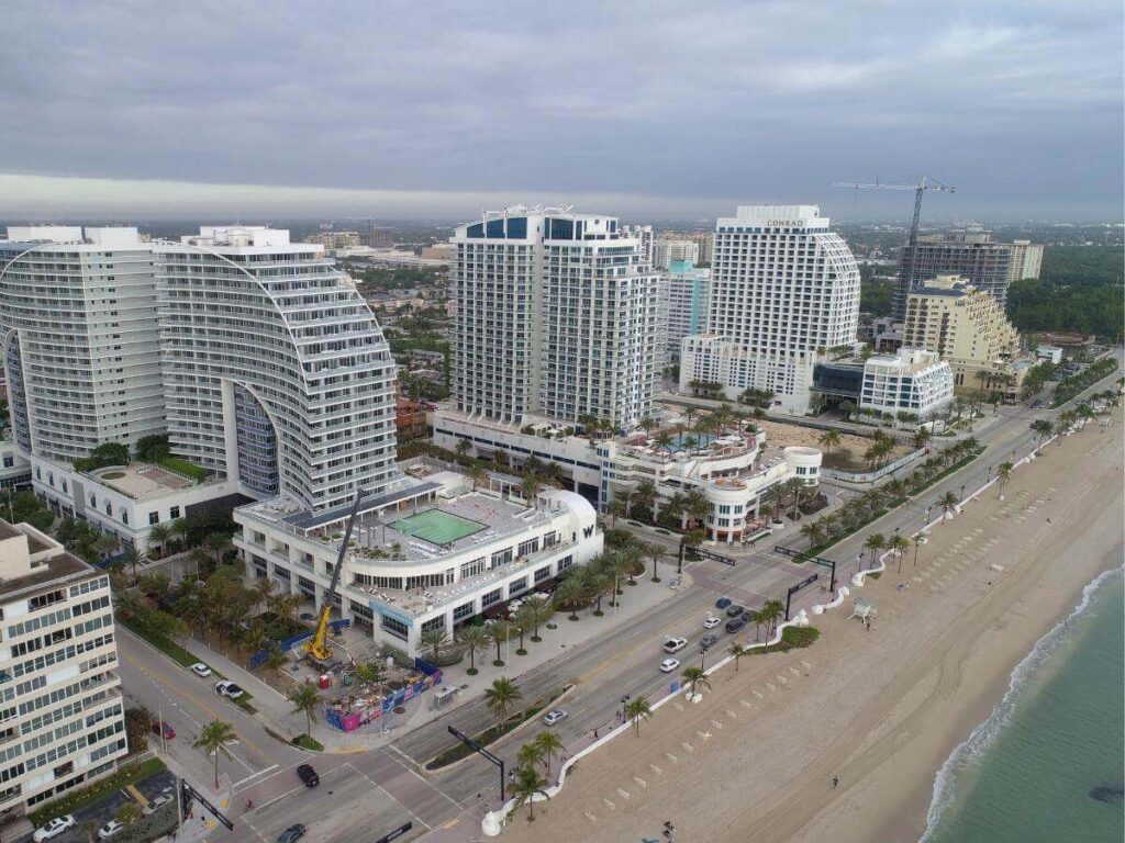 Oceanfront hotels along Fort Lauderdale Beach