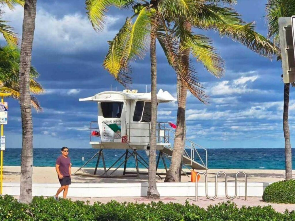 Morning walk along Fort Lauderdale Beach with calm water