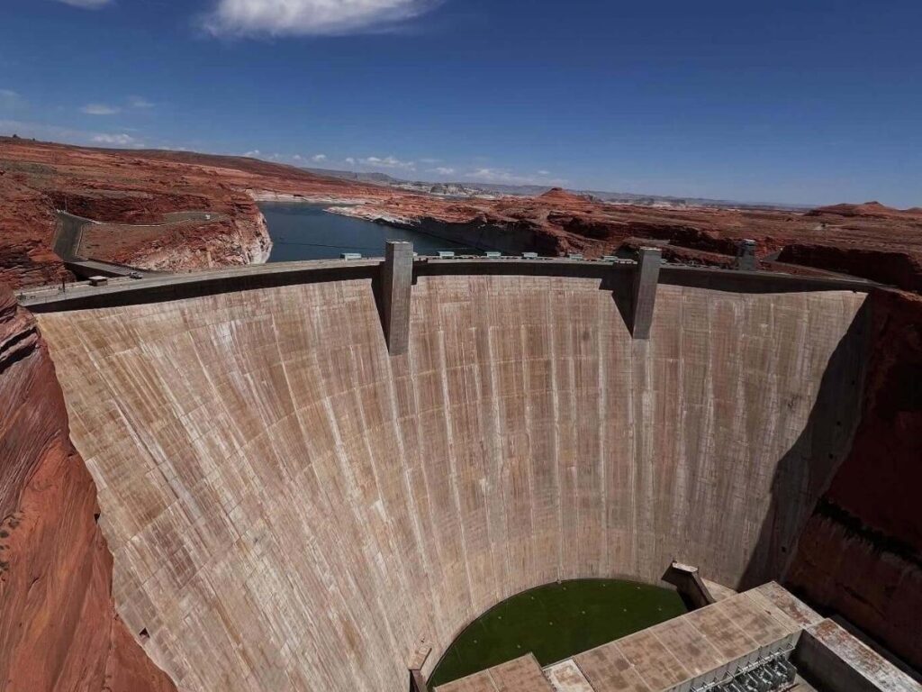 Glen Canyon Dam spanning the Colorado River near Page, Arizona