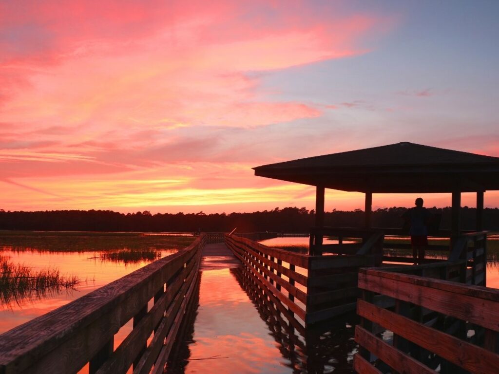 Huntington Beach State Park at Sunset