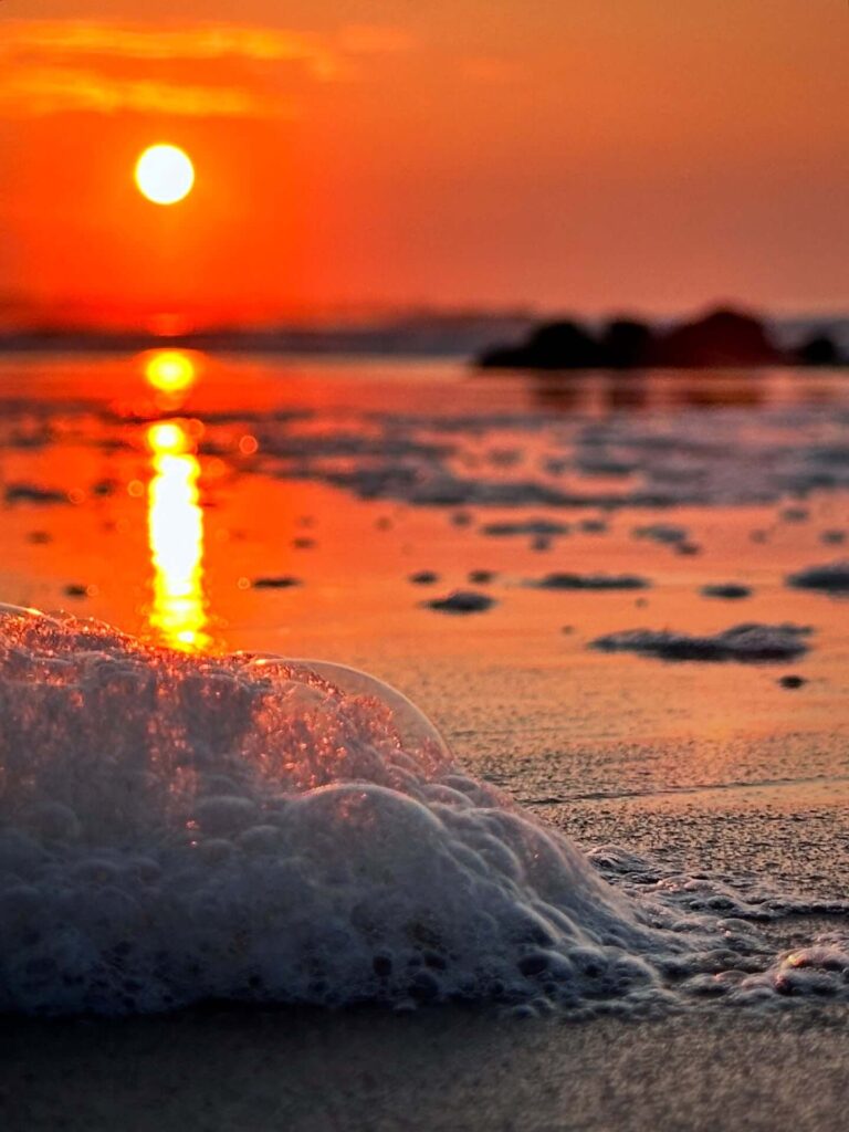 Sunrise over the Atlantic Ocean at Ocean City beach with soft colors