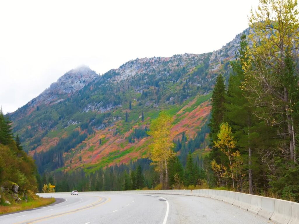 Mountain scenery just outside Leavenworth during a relaxed second-day drive