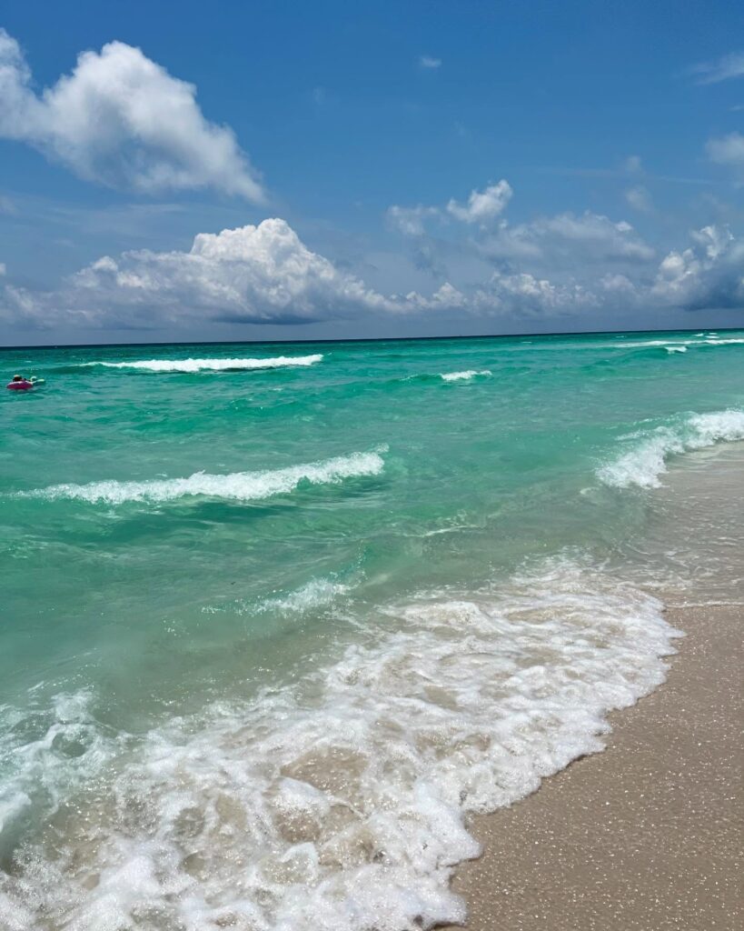 White sand and emerald water at Miramar Beach near Destin