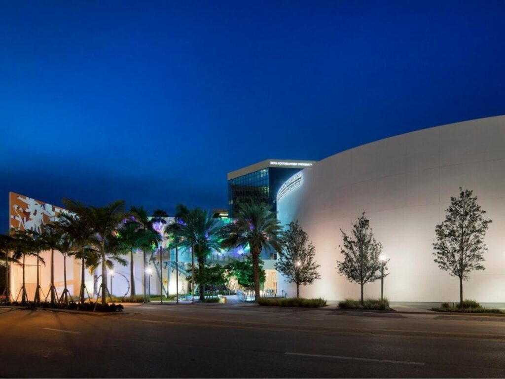 Exterior of NSU Art Museum in downtown Fort Lauderdale