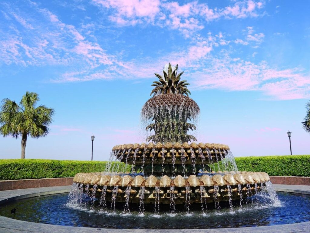 The Pineapple Fountain at Waterfront Park Charleston