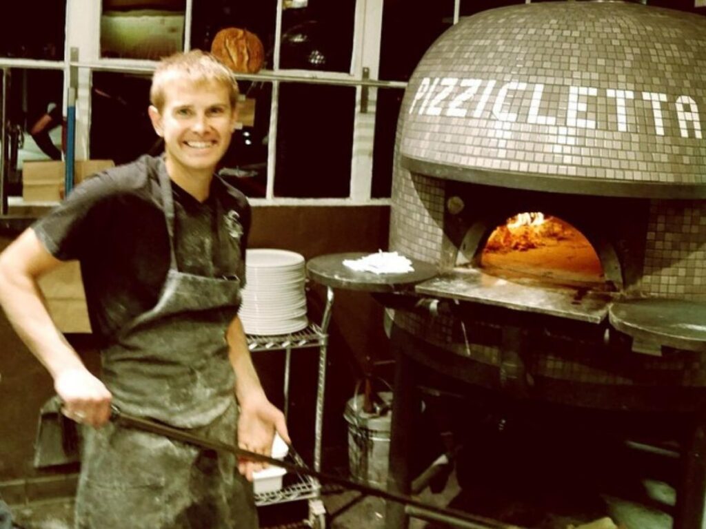 Wood-fired pizza served at Pizzicletta in Flagstaff