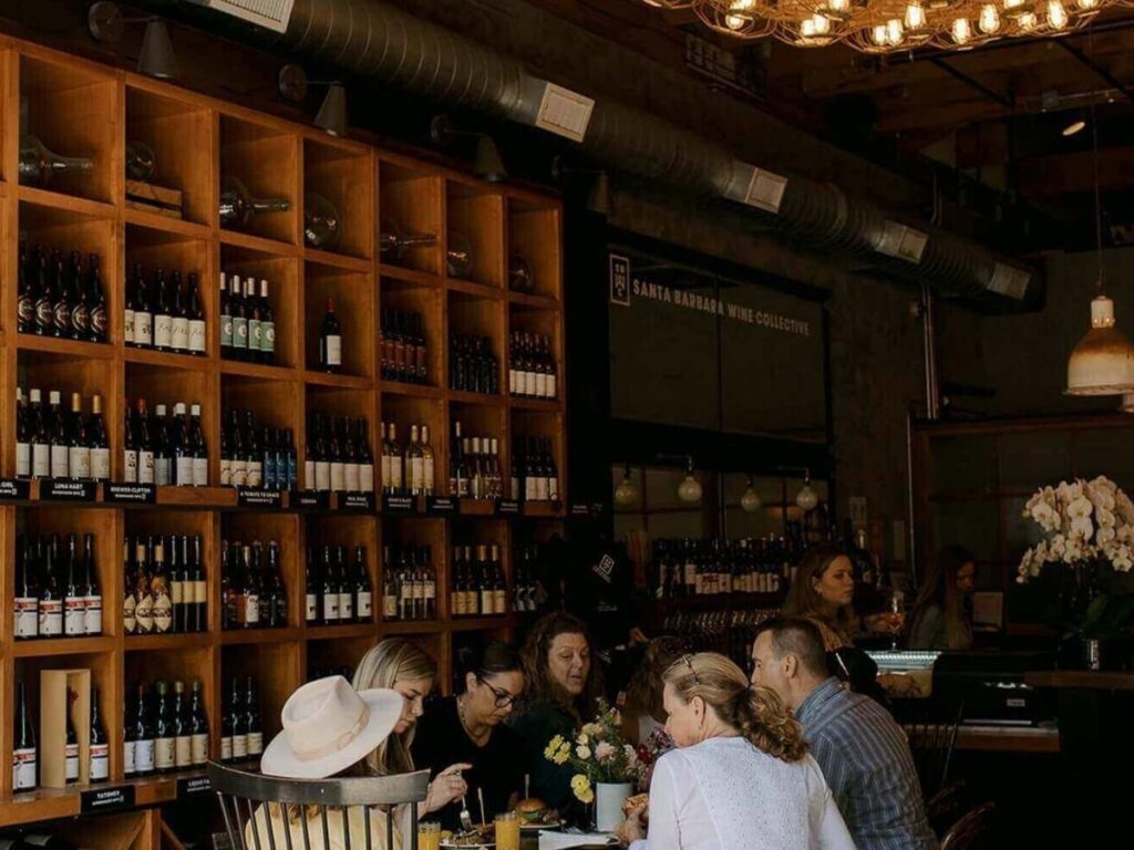 Urban wine tasting room in Santa Barbara with relaxed seating