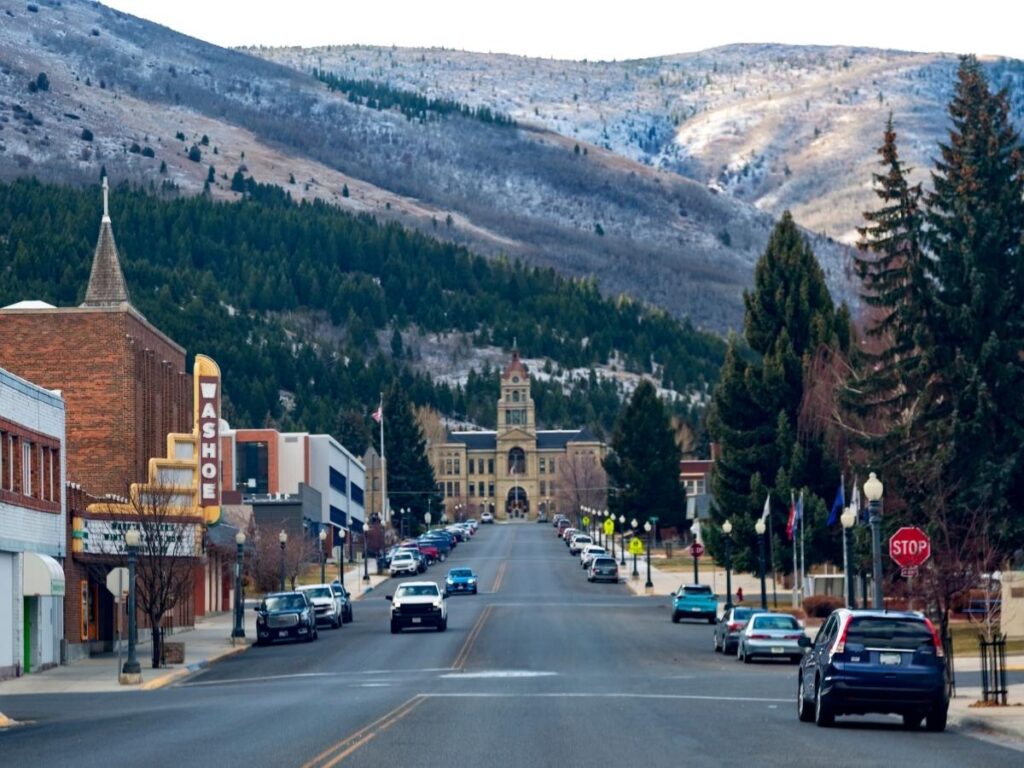 Scenic mountain drive near Whitefish, Montana