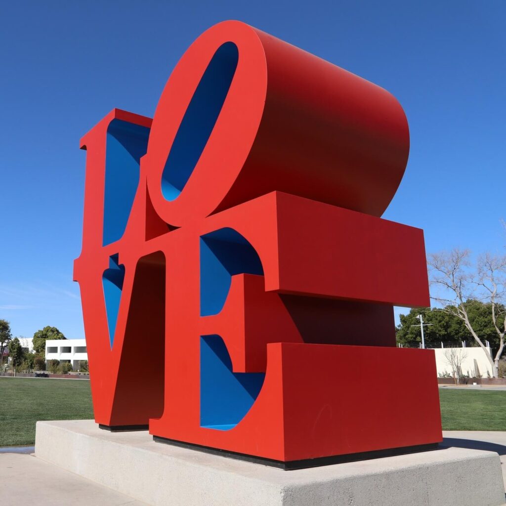The famous LOVE sculpture in Scottsdale Civic Center Plaza.