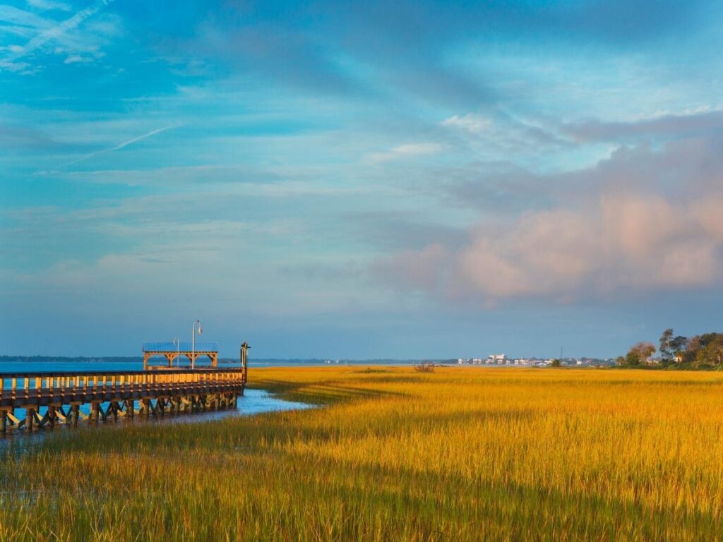 Shem Creek Charleston during sunset