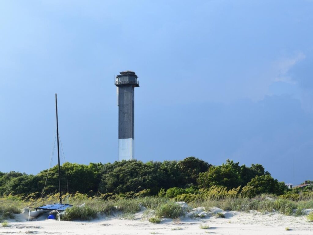 Sullivan’s Island beach with lighthouse