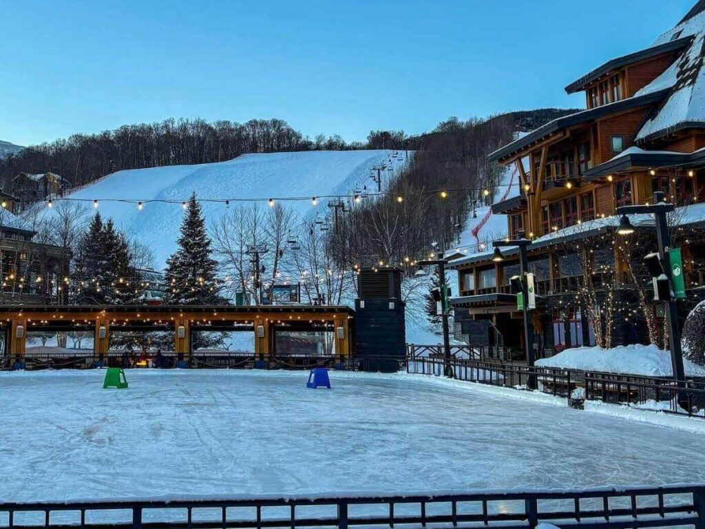 Snow-covered Stowe, Vermont during winter