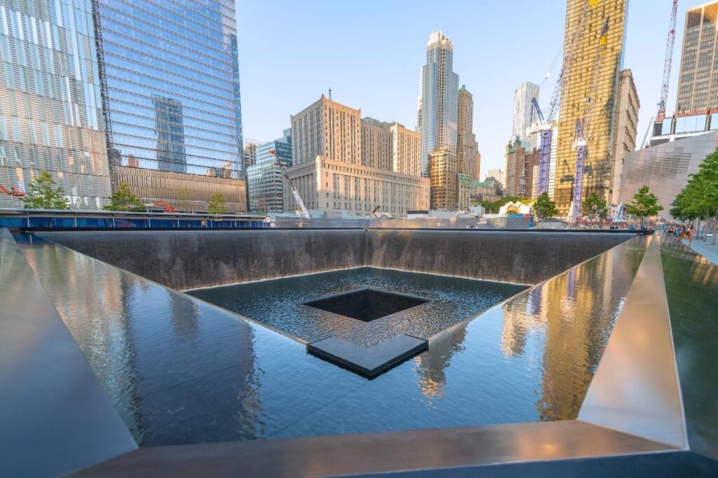 Reflecting pool at the 9/11 Memorial in Lower Manhattan