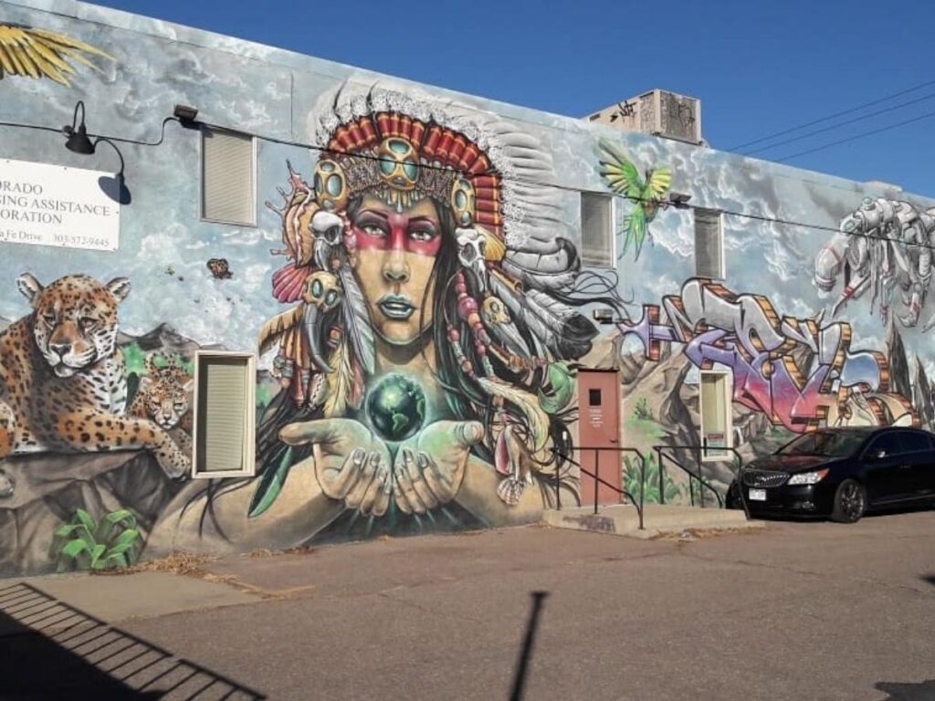 Strolling through Santa Fe’s art district between galleries
