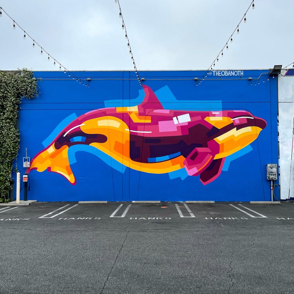 Colorful graffiti mural in LA’s Arts District