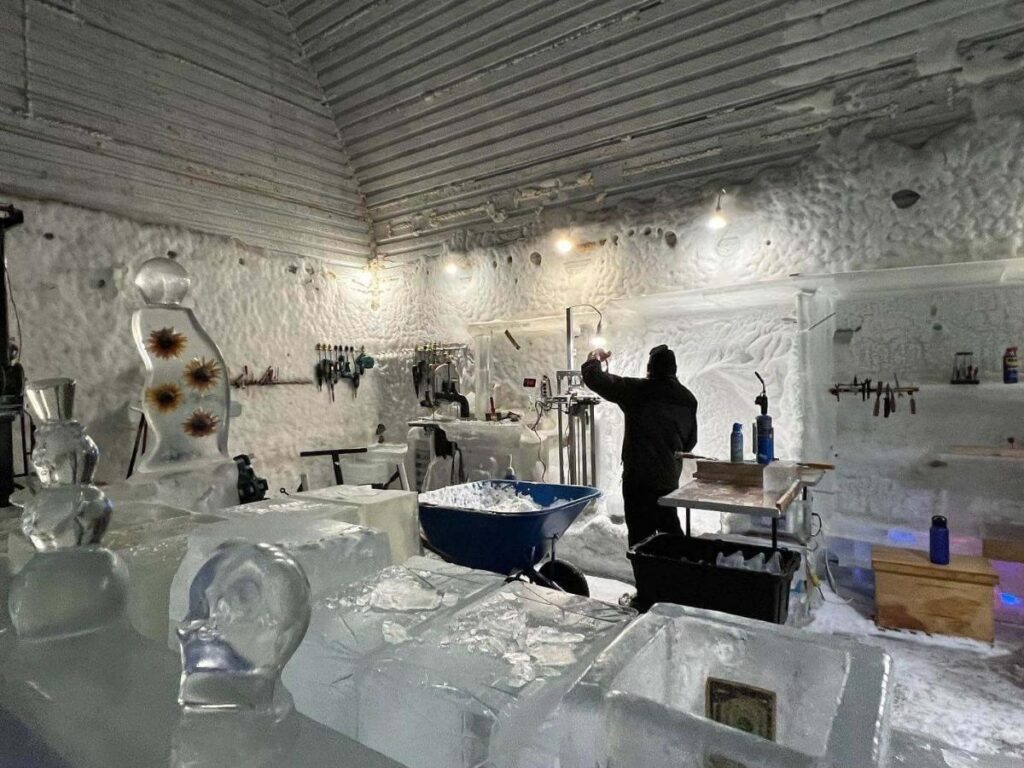 Ice sculptures inside the Aurora Ice Museum near Fairbanks, Alaska