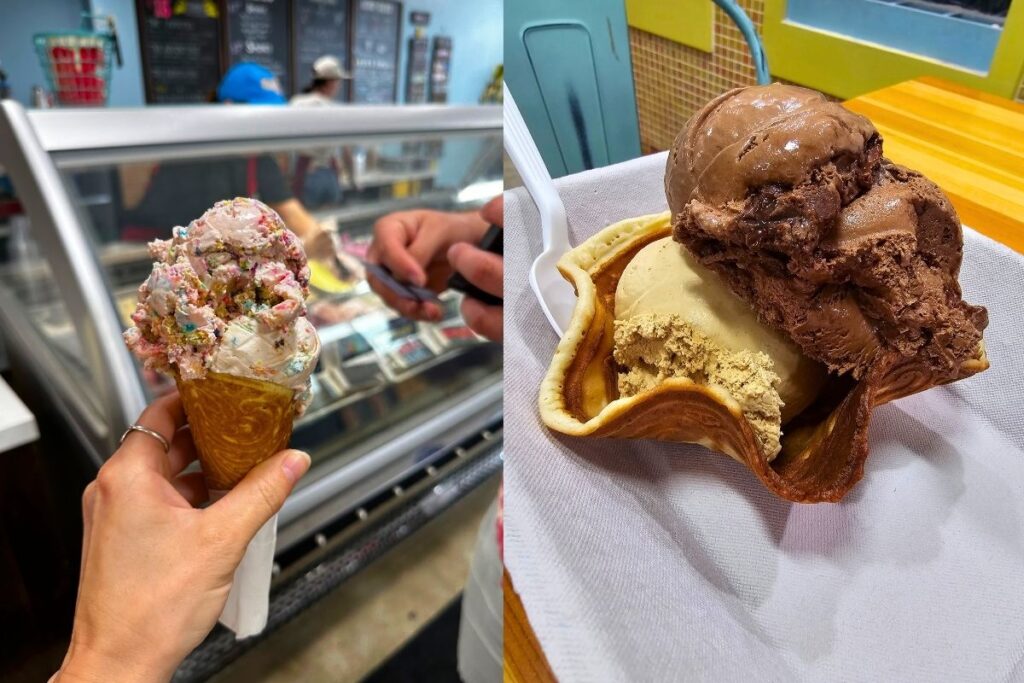 Creative flavor waffle cone at Betty Rae’s Ice Cream