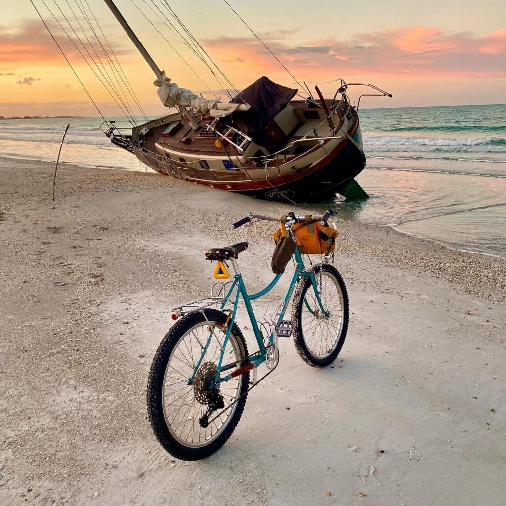 a bike on a beach on Anna Maria Island