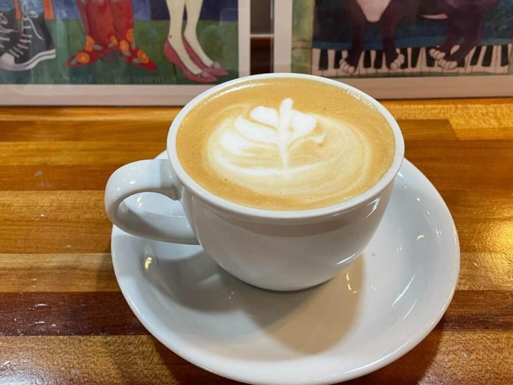 Quiet breakfast café in Santa Fe with coffee and simple food