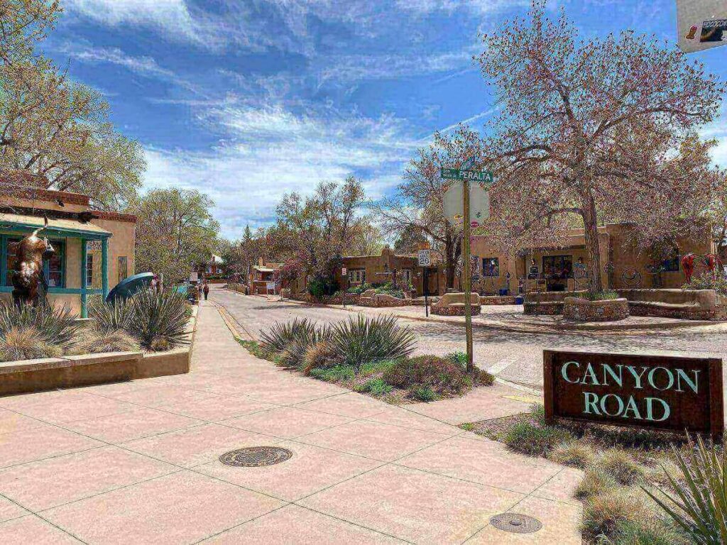 Canyon Road in Santa Fe during a relaxed afternoon