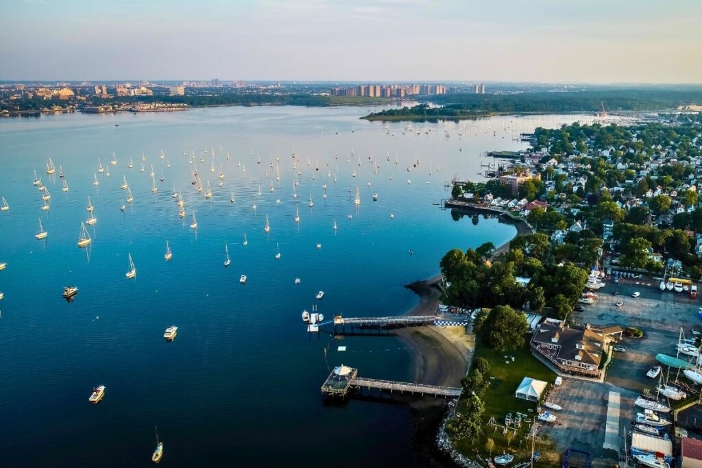 Waterfront with fishing boats at City Island in the Bronx