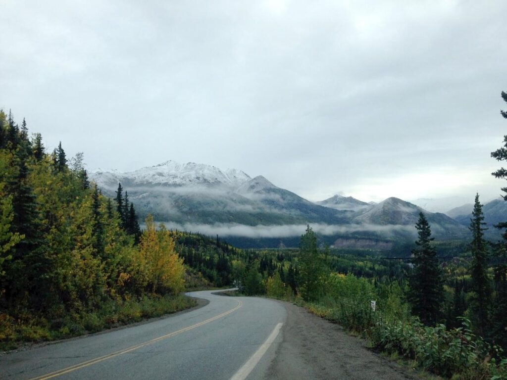 Scenic drive along the Kenai Peninsula on the way to Homer, Alaska