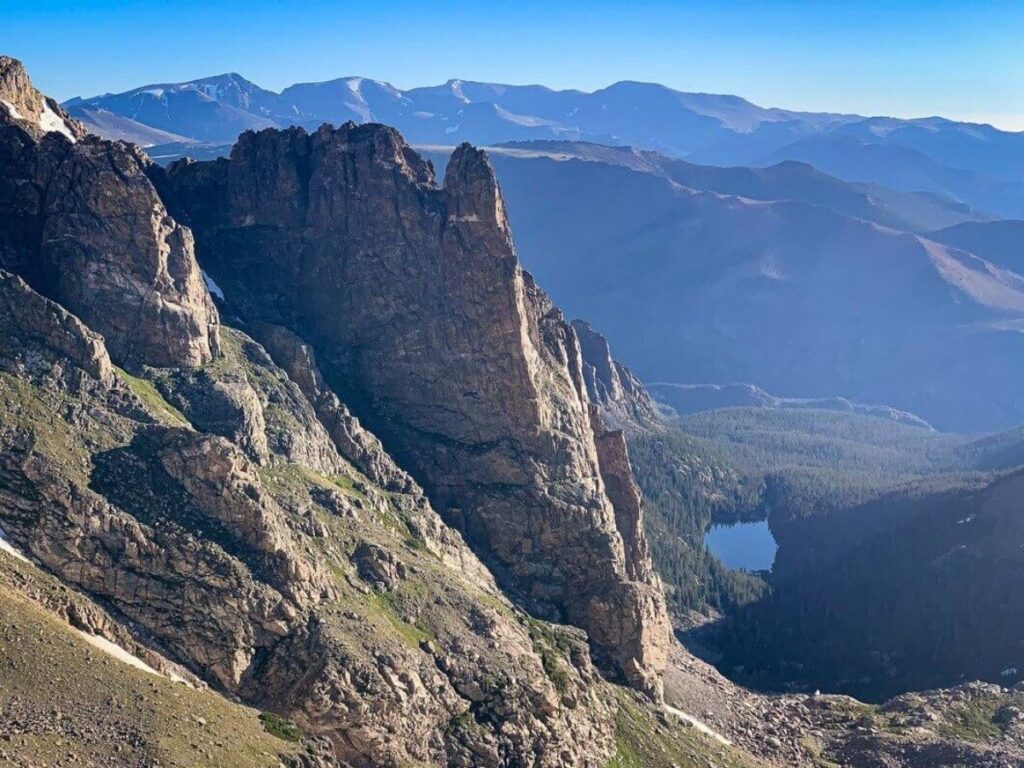 Panoramic view from the summit of Flattop Mountain overlooking Anchorage and the Chugach Mountains