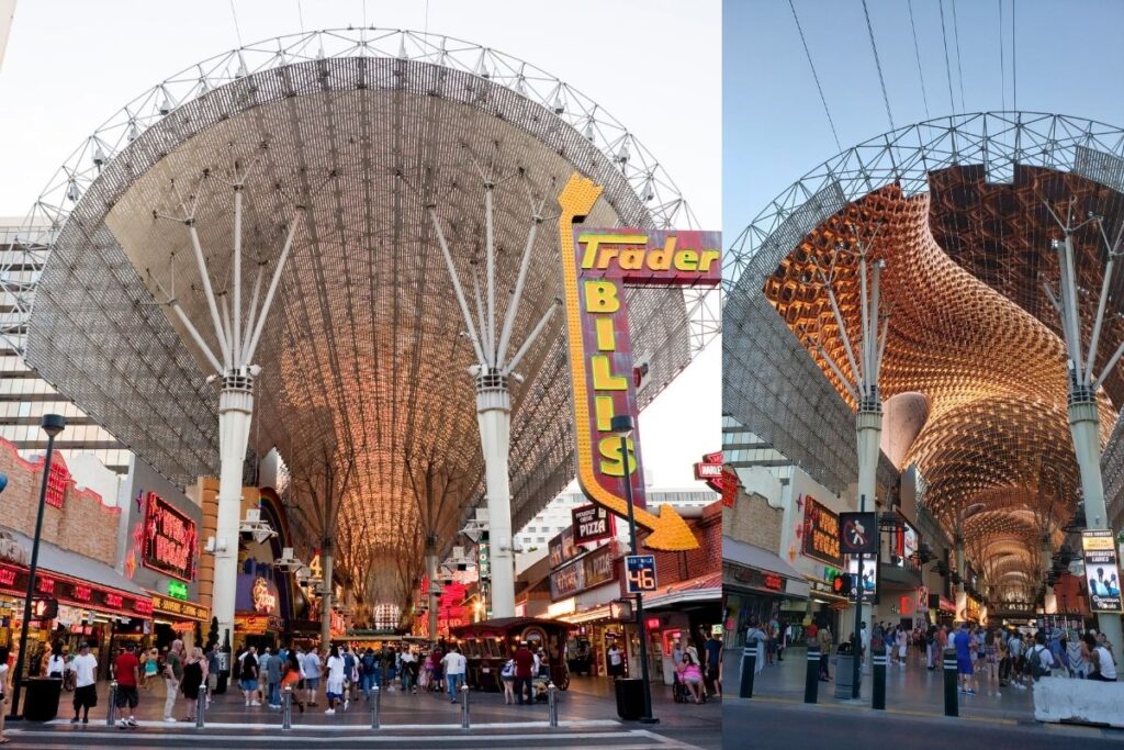 Fremont Street Viva Vision light show at night