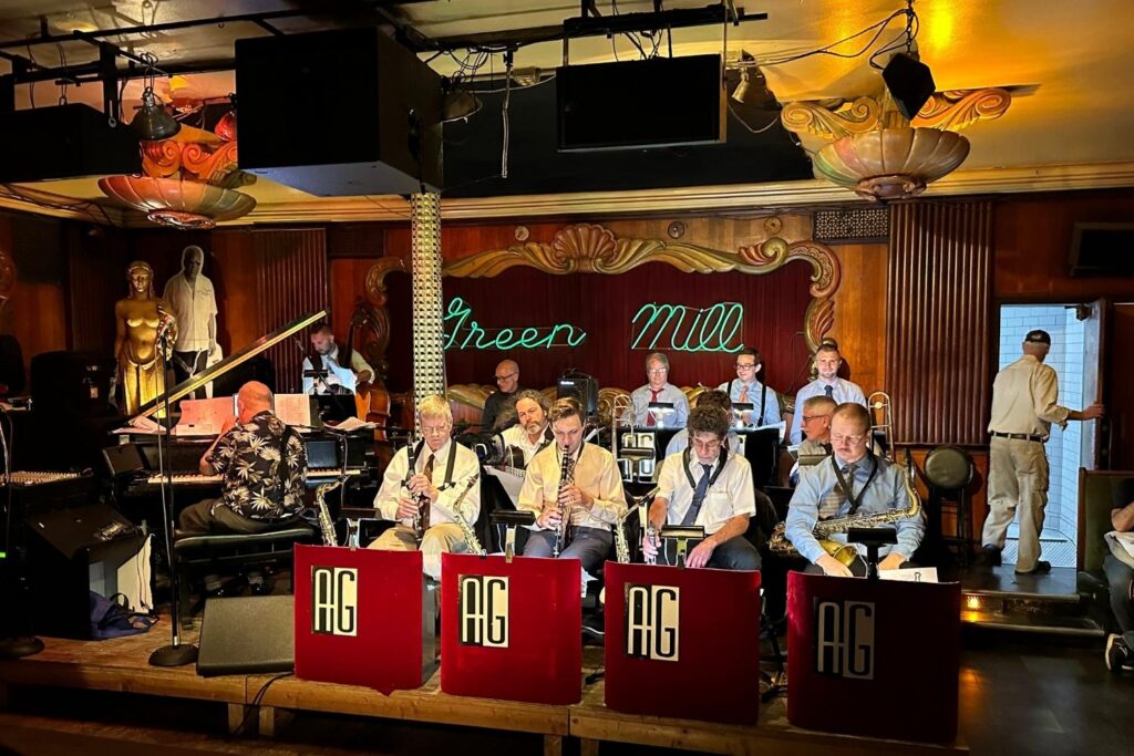 Jazz band performing at Green Mill Cocktail Lounge in Chicago