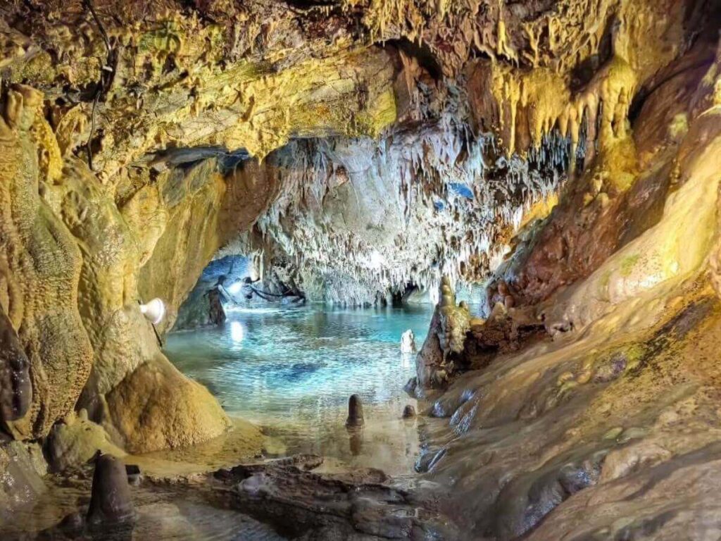 Rock formations inside Indian Echo Caverns near Hershey, Pennsylvania