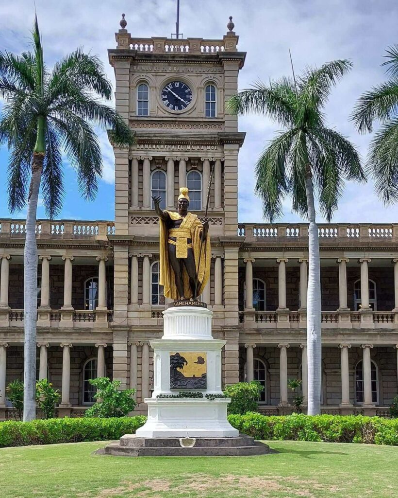 Iolani Palace, the former royal residence in downtown Honolulu