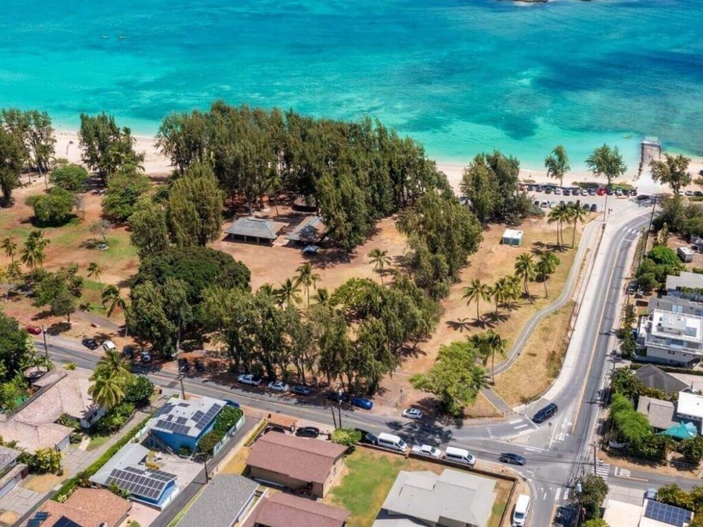 Residential street parking near Lanikai Beach on Oahu