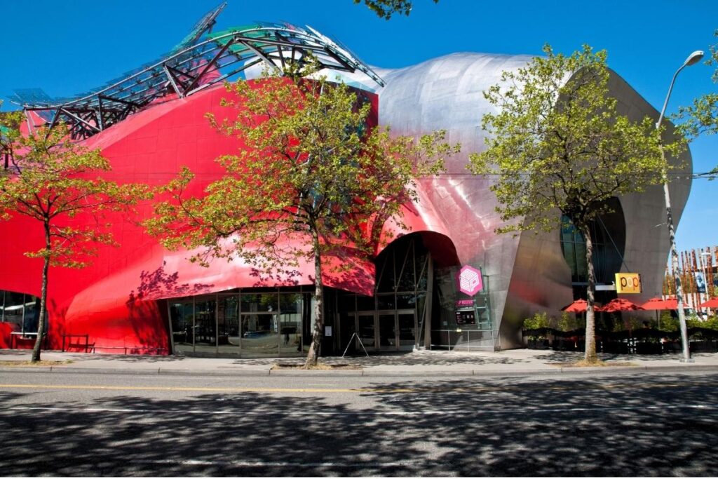Museum of Pop Culture (MoPOP) with colorful exterior panels