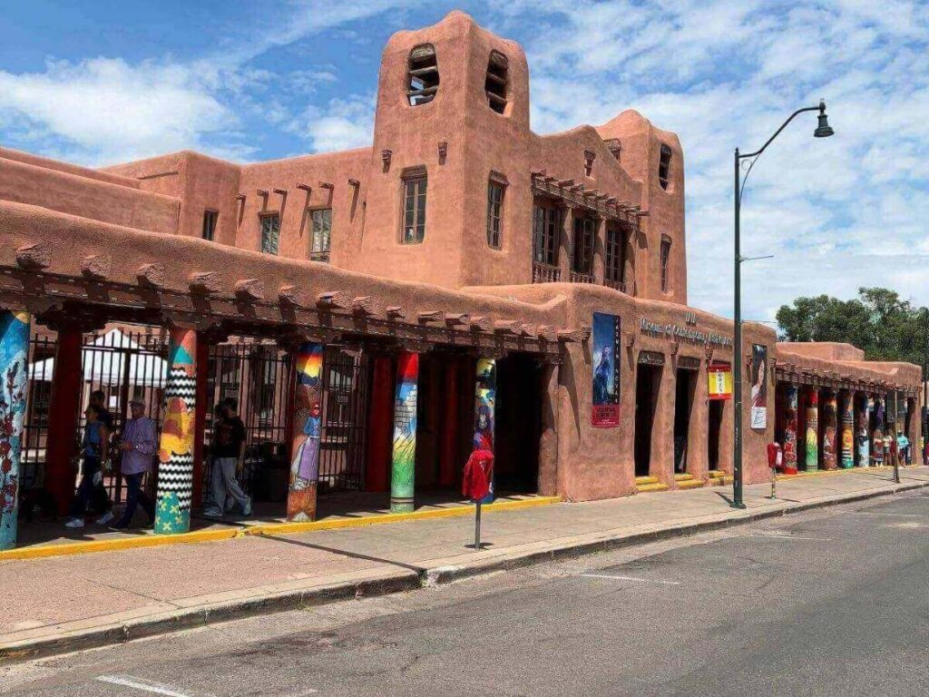 Empty street in Santa Fe during a quiet morning