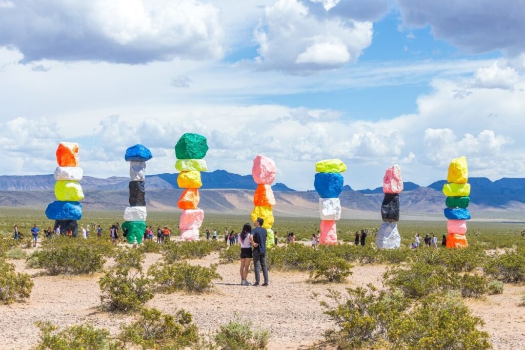 Seven Magic Mountains colorful desert art