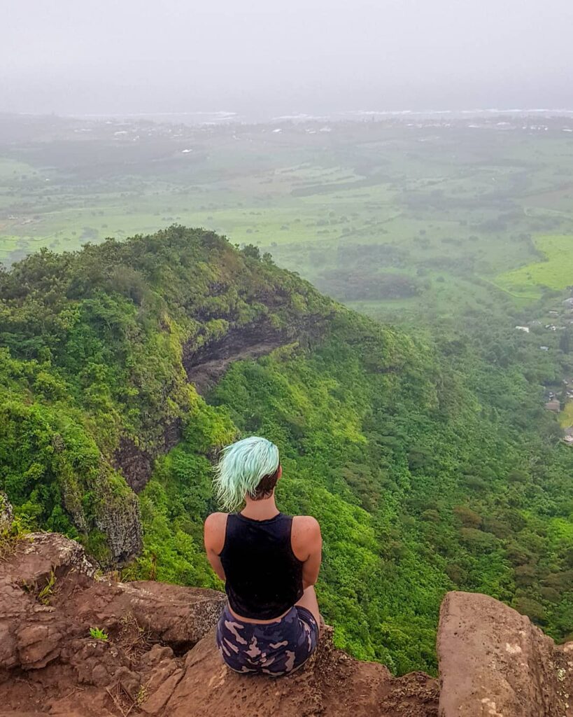 Lush ridgeline and panoramic view from Sleeping Giant Trail summit