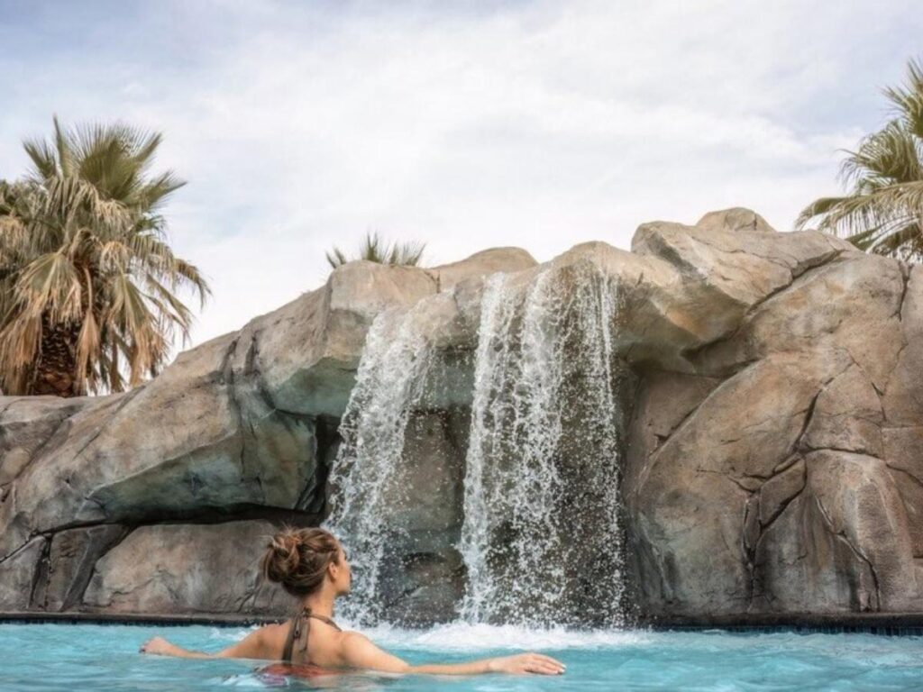Mineral pools at the Spa at Séc he in Palm Springs
