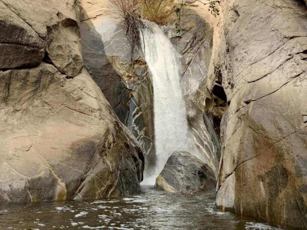 Seasonal waterfall at the end of the Tahquitz Canyon hike