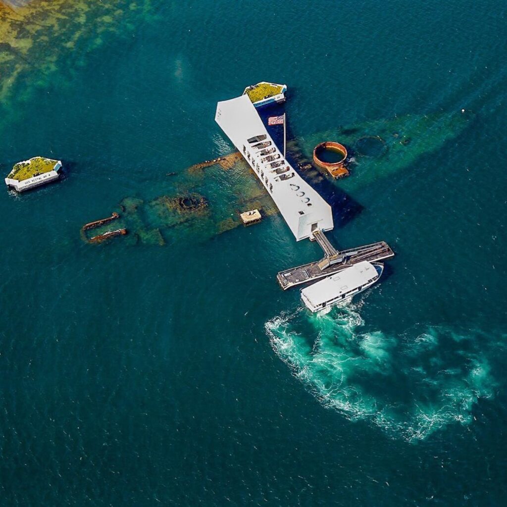 USS Arizona Memorial at Pearl Harbor in Honolulu
